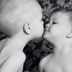 Belleville, IL baby twins kissing studio portrait by Dinan Photo, located in Belleville IL