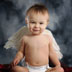Millstadt IL angel baby boy portrait, in studio