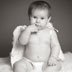 9 month old angel baby studio portrait