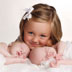 big sis with twin newborns, studio portrait